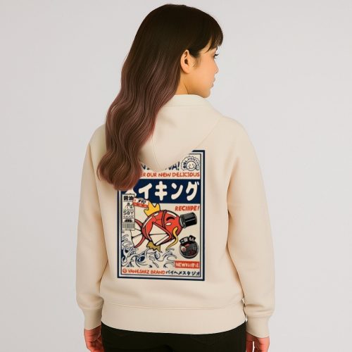 Harajuku Japanese Fish Konnichiwa Poster Unisex Hoodie