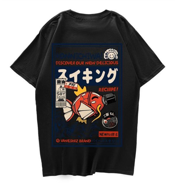Harajuku Japanese Fish Konnichiwa Poster Unisex Tee