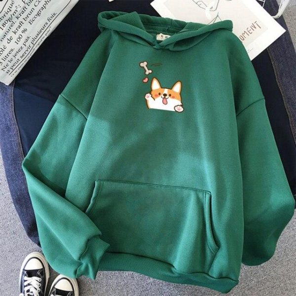 Harajuku Kawaii Corgi Hoodie