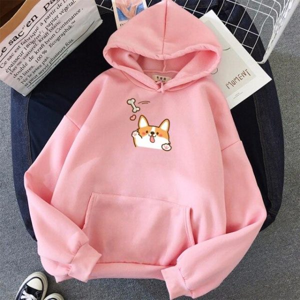 Harajuku Kawaii Corgi Hoodie