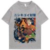 Harajuku Samurai Cat Koi Fish Unisex Tee