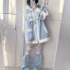 Harajuku Y2k Wintercore Zipper Ruffle Women's Jacket