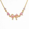 Hearty Pink & Gold Bow Bracelet