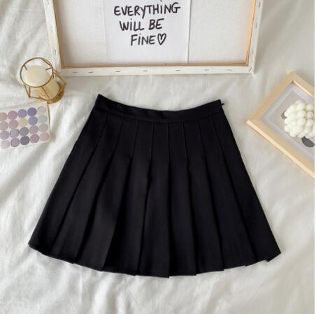 High Waist Cute Simple Pleated Short Light Skirt