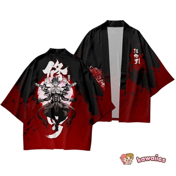 Japanese Anime Asura Blades Men Two-Piece Kimono Yukata Top & Pants Sets