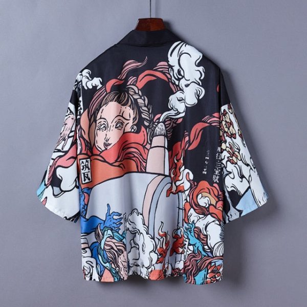 Japanese Art Fancy Kimono Cardigan Robe Short