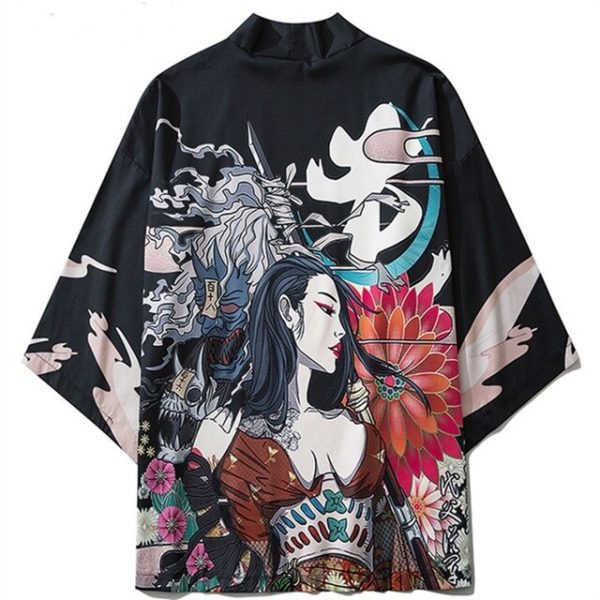 Japanese Art Fancy Kimono Cardigan Robe Short