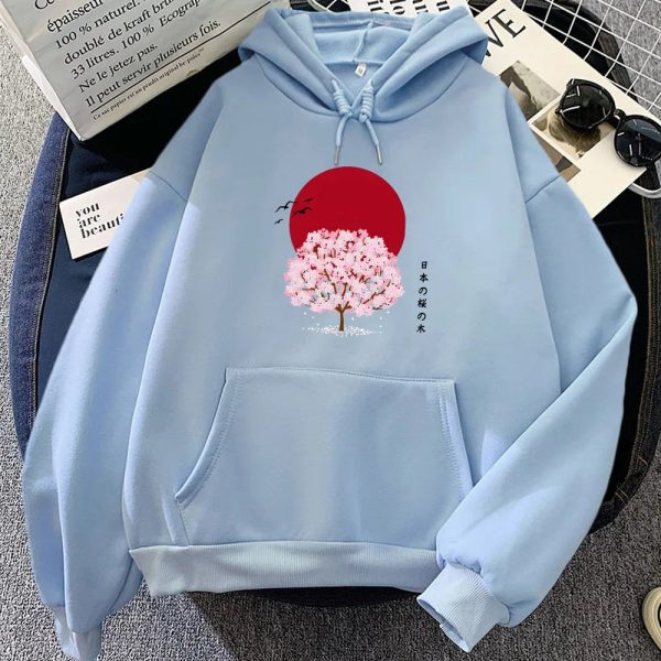 Sakura Tree Blood Red Moon Unisex Hoodie