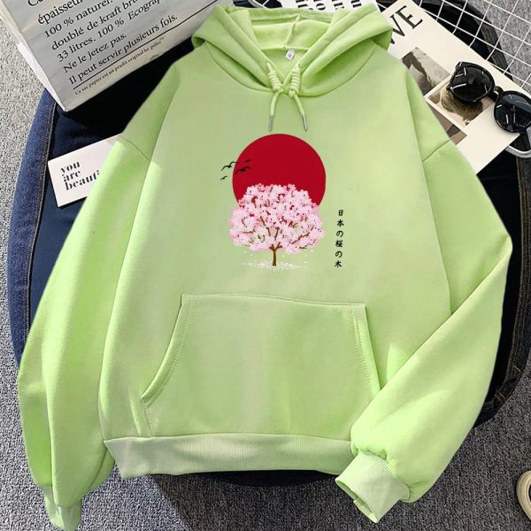 Sakura Tree Blood Red Moon Unisex Hoodie