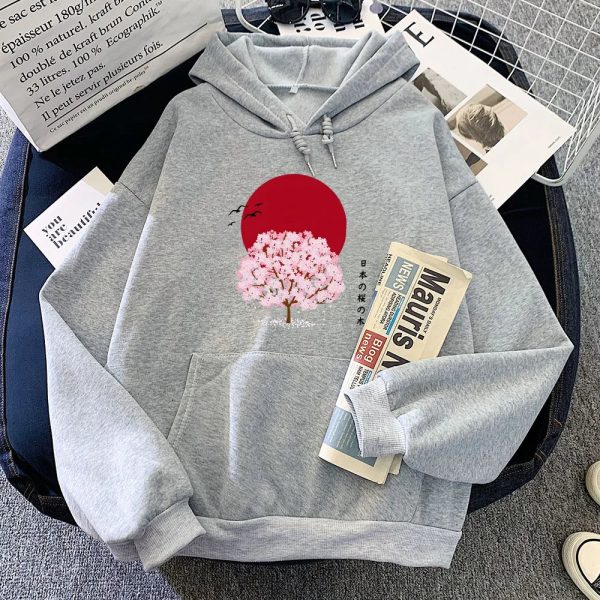 Sakura Tree Blood Red Moon Unisex Hoodie