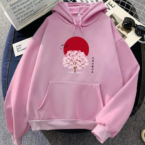 Sakura Tree Blood Red Moon Unisex Hoodie