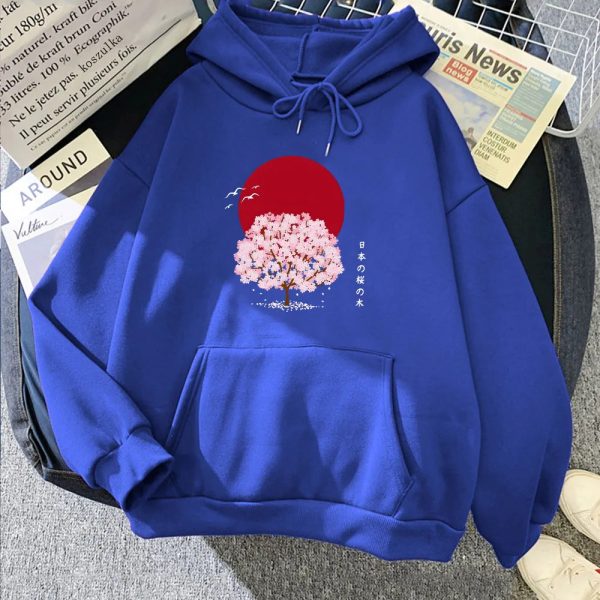 Sakura Tree Blood Red Moon Unisex Hoodie