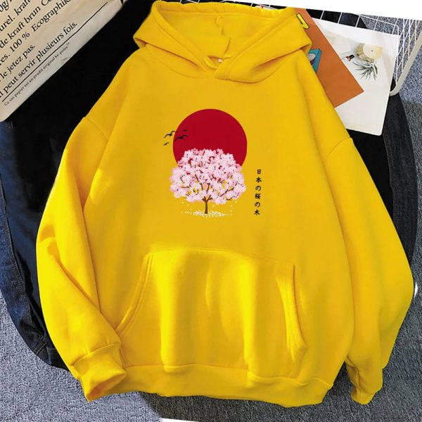 Sakura Tree Blood Red Moon Unisex Hoodie