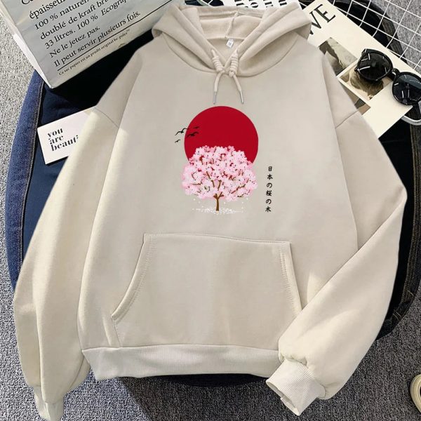 Sakura Tree Blood Red Moon Unisex Hoodie