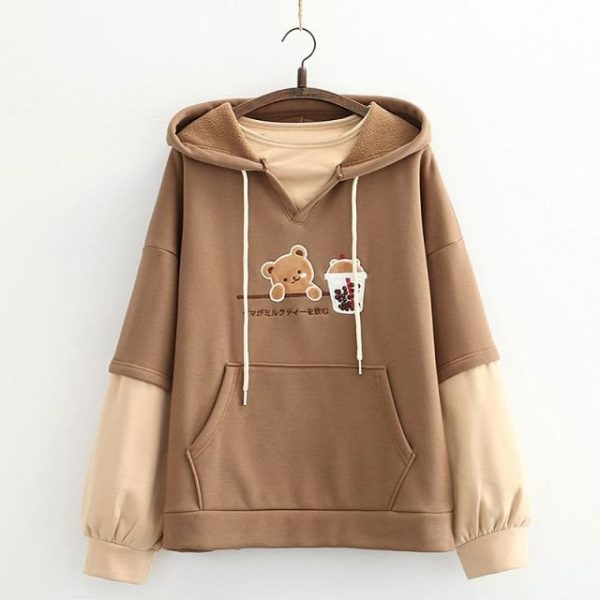 Japanese Bubble Tea Bear Hoodies Japanese Bubble Tea Bear Hoodies