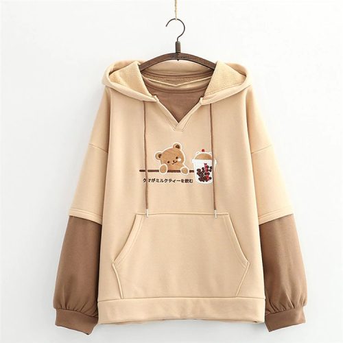 Japanese Bubble Tea Bear Hoodies