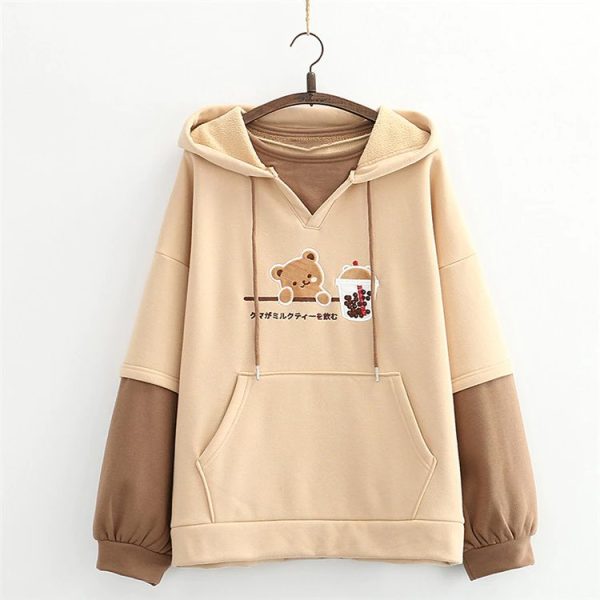 Japanese Bubble Tea Bear Hoodies Japanese Bubble Tea Bear Hoodies