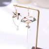 Celestial Japanese Crane Fan Earrings
