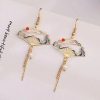 Celestial Japanese Crane Fan Earrings