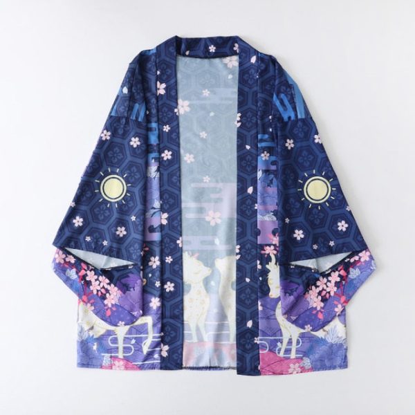 Japanese Deer of Nara with Sakura Trees Kimono