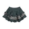 Japanese Harajuku Gray White Bunny Ruffled Skirt Top