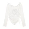 Japanese Harajuku Gray White Bunny Ruffled Skirt Top