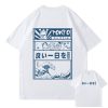 Japanese Kanji Wave Masks Lucky Cat Cotton Tee Set 2