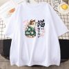 Japanese Kimono Cat Sakura Kanji Unisex Tee