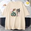 Japanese Kimono Cat Sakura Kanji Unisex Tee