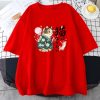 Japanese Kimono Cat Sakura Kanji Unisex Tee