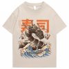 Japanese King Dragon Sushi Roll Waves Unisex Tee