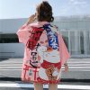 Japanese Lucky Cat Lightweight Kimono Top