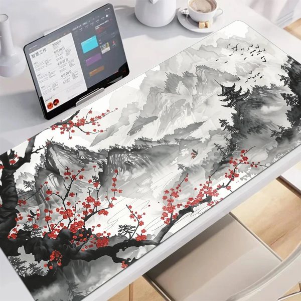 Japanese Pagoda Traditional Ink Mouse Pad