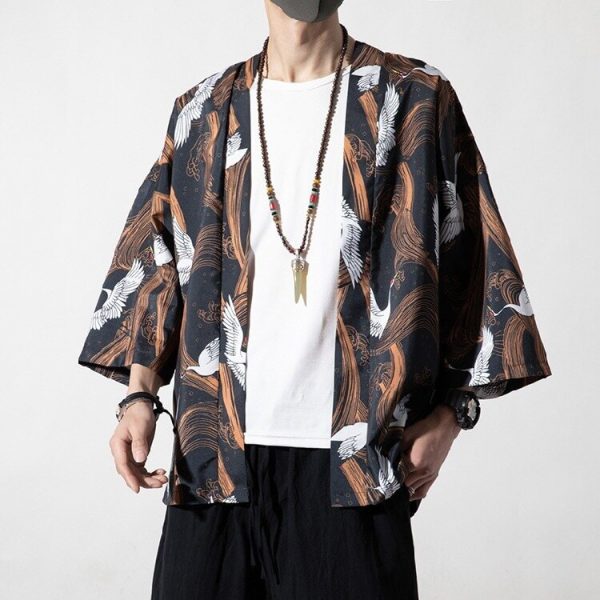 Japanese Royal Cranes Kimono