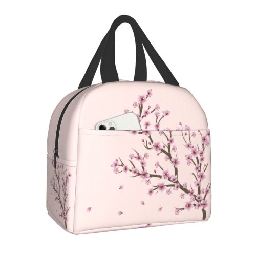 Japanese Sakura Cherry Blossoms Insulated Lunch Bags