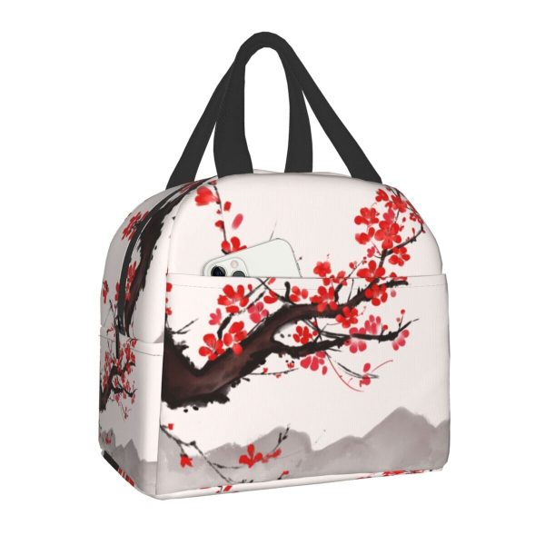 Japanese Sakura Cherry Blossoms Insulated Lunch Bags