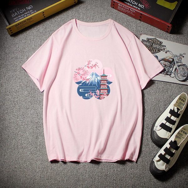 Japanese Sakura Mt Fuji Shrine Cherry Blossom Women's Tee