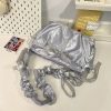 Japanese Satin Handbag with Ruffled Shoulder Straps