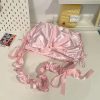 Japanese Satin Handbag with Ruffled Shoulder Straps