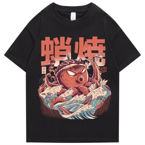 Japanese Takoyaki Octopus Wave Unisex Tee