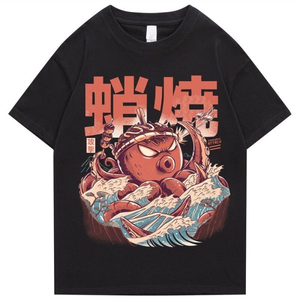 Japanese Takoyaki Octopus Wave Unisex Tee