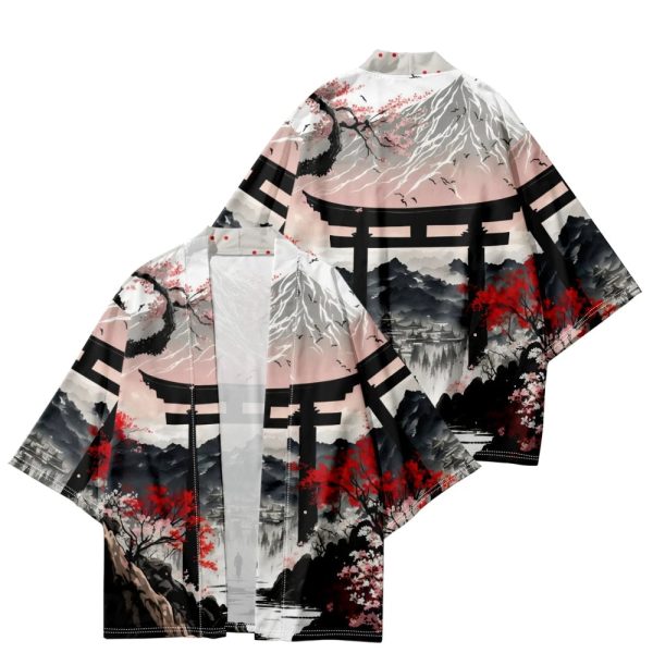 Japanese-theme Dawn Shrine Unisex Kimono