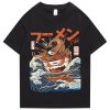 Japanese-theme Flaming Hot Noodles Great Waves Unisex Tee