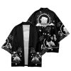 Japanese-themed Blue Black Cat Fish Unisex Kimono Top