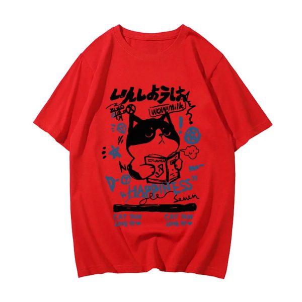 Japanese themed Cat Finding Happiness Unisex Tee