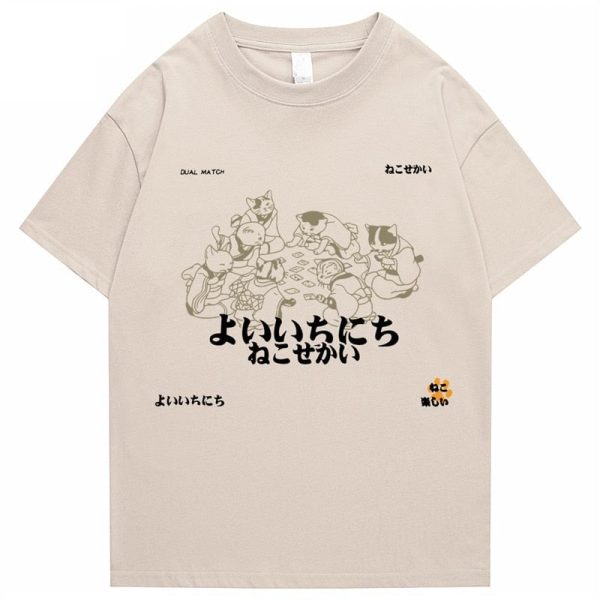 Japanese-Themed Cats Card Games Unisex Tee