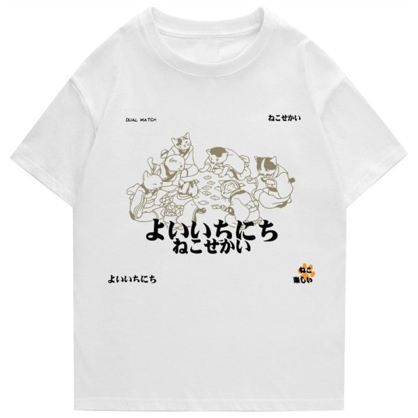 Japanese-Themed Cats Card Games Unisex Tee