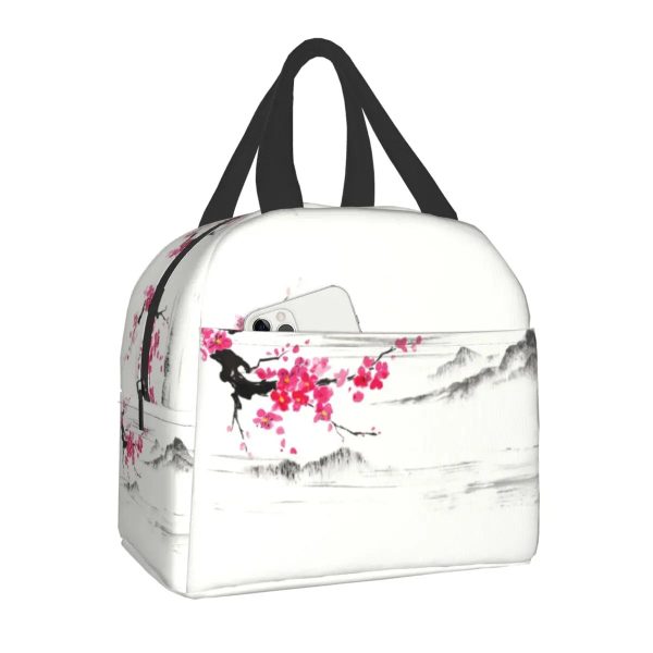 Japanese-themed Cherry Blossom Insulated Lunch Bag Collection