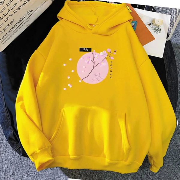 Japanese-themed Cherry Blossom Pink Sun Unisex Hoodie