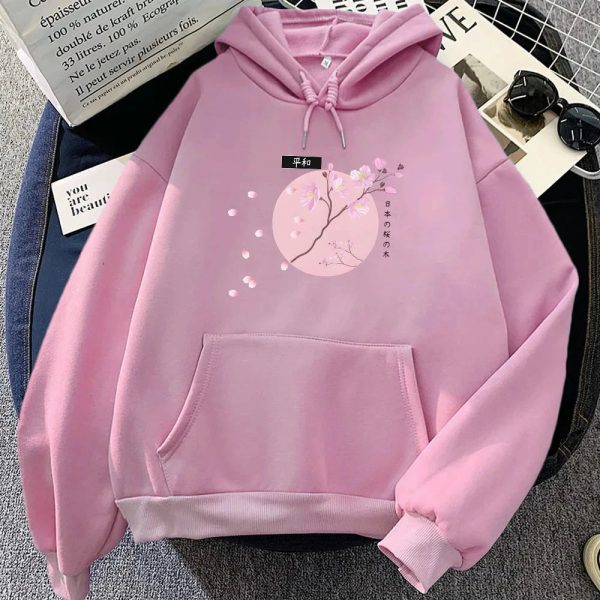 Japanese-themed Cherry Blossom Pink Sun Unisex Hoodie